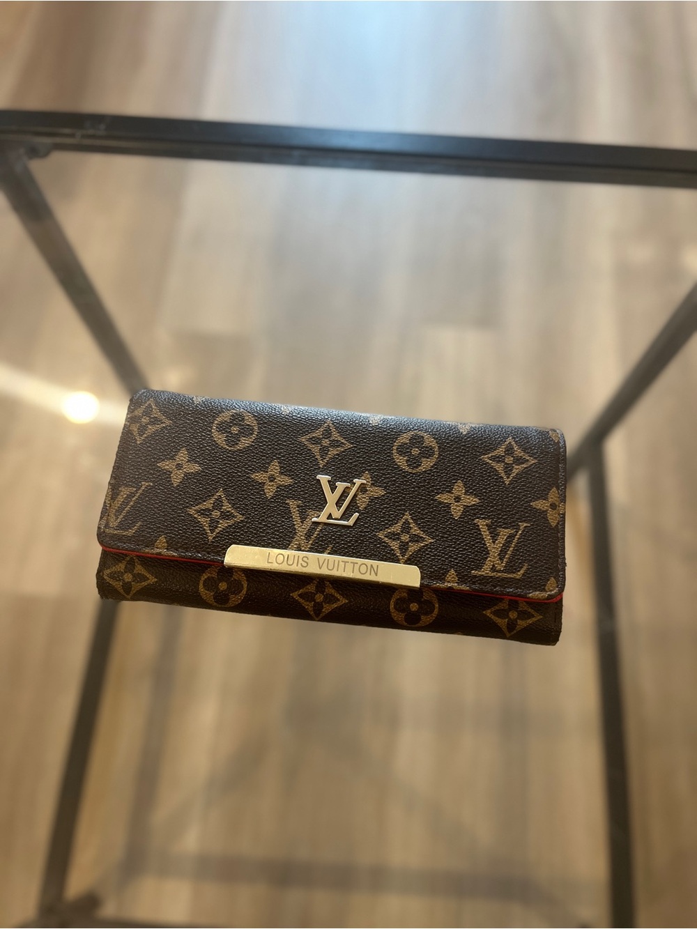Louis Vuitton Monogram Continental Wallet in Brown with Gold Hardware